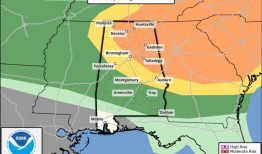 周一阿拉巴马州遭遇恶劣天气的风险增加