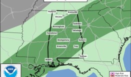 周一阿拉巴马州可能出现孤立的强风暴