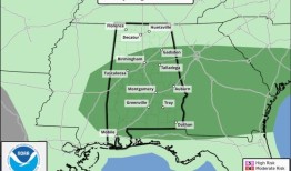 周四，阿拉巴马州可能会继续遭遇强风暴
