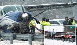 南方航空快运紧急降落在弗吉尼亚高速公路上